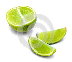 Lime fruit isolated on white