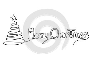 One Line Christmas Greeting Card