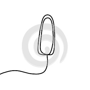 One line countour hand drawn illustration hygienic tampon