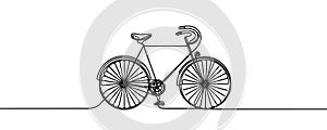 one line drawing of a bicycle. vector illustration. a minimalist bike with one line