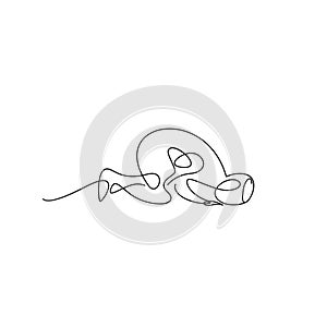 One line drawing of human vector illustration