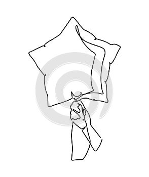 One line drawing of isolated vectorAir balloons Star Shape. One line drawing of isolated vector object by hand on a