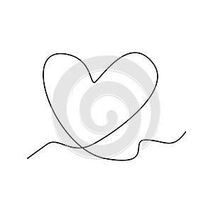 one line drawing of love lettering vector