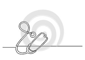 One line logo design of stethoscope