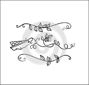 One line painted pea ornament