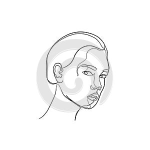 One line portrait of woman.