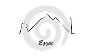 One line style Egypt sketch vector illustration.