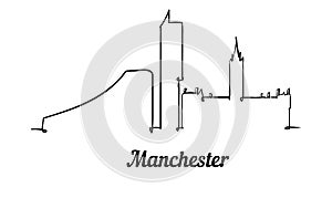 One line style Manchester skyline. Simple modern minimalistic style vector photo