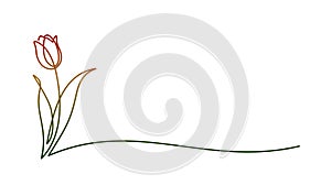 The one line symbol of a flower.