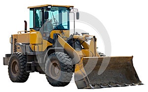 One Loader excavator construction machinery equipment isolated