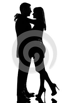 One lovers couple man and woman hugging tenderness