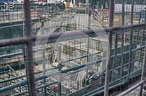One of the many building sites in the center of London