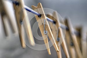 One of Many - a clothespin is the focal point on a clothesline