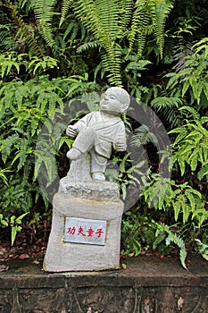 A monk sculpture on Guanyin Mountain, Guangdong Province, China
