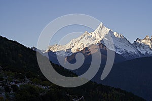 One of many peaks of meili snow mountain in yunan, china