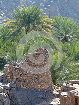 Old watchtower, Misfat Al Abriyeen, Oman photo
