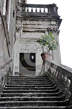 One of the many staircases at Villa d`este Tivoli. Rome