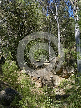 One of the many Stone built culverts along the Sendero el Santo Trail which helps control flash flooding in high rainfall periods.