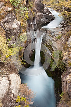 Waterfalls on Mt Ruapehu in Tongariro NP of NZ photo