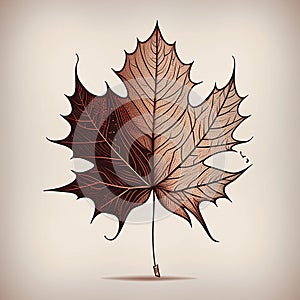 One mapple leaf isolated