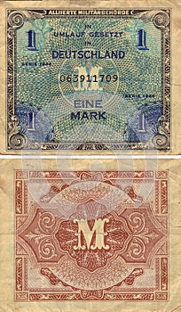 One Mark German Note 1944