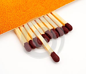 One match stick spent among match sticks photo