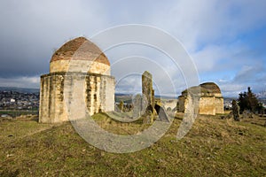 One of the mausoleums of the Eddie Gumbes complex in the ancient cemetery. Shemakha. Azerbaijan