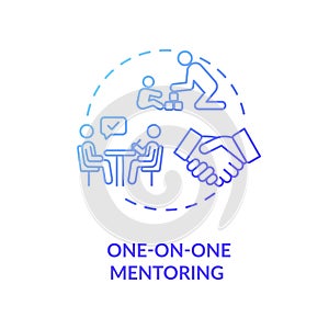 On on one mentoring concept icon