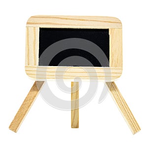 One miniature wooden empty slate or chalkboard