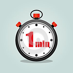 One minute stopwatch isolated photo