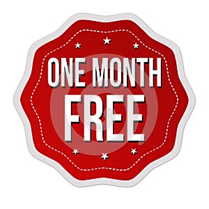 One month free label or sticker