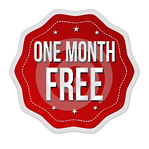 One month free label or sticker photo