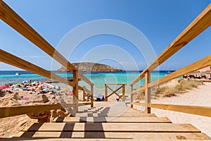 One of the most beautiful beaches on the island Cala Escondida. Ibiza, Balearic Islands. Spain photo