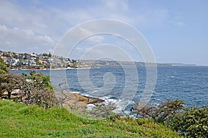 One of the most beautiful coastal walks in Sydney starting from Bondi beach and leading to Maroubra beach, Australia