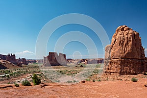 One of the most famous landmarks in Arches National Park, Moab Utah  - La Sal Mountains Viewpoint