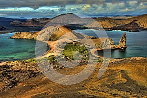 Volcanic landscape of Bartolome Island, Galapagos photo