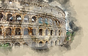 One of the most important landmarks in Rome - The Colosseum - Colisseo di Roma photo