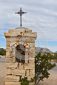 Stacked Stone Entry Column in a Cemetery in Terlingua Texas photo