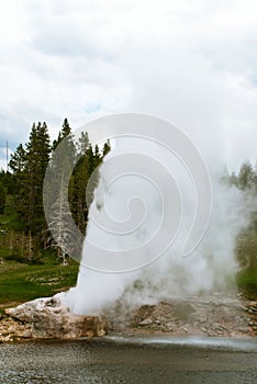 One of the most picturesque and predictable geysers in Yellowstone National Park photo