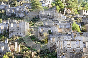 One of the most popular abandoned places - town Kayakoy. Oludeniz, Fethiye, Turkey