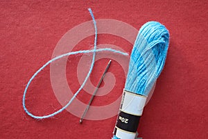 One needle and skein of yarn