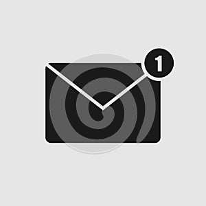One new message. Message icon for web design