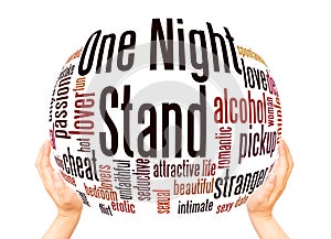 One night stand word cloud sphere concept