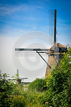 One of the numerous mills floating on the rivers of Kinderdijk