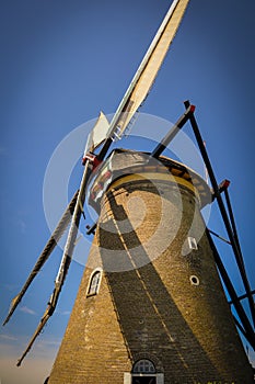 One of the numerous mills floating on the rivers of Kinderdijk