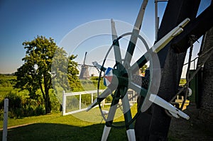 One of the numerous mills floating on the rivers of Kinderdijk