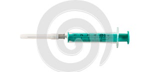 One-off medical syringe with needle isolated