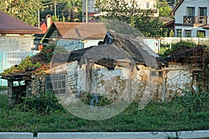 One old abandoned and ruined house