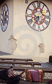 Austrian Accordion and Clock