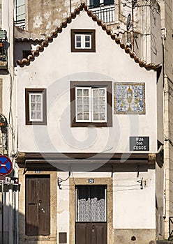 One of the oldest houses in Lisbon located at 20-22 Rua Dos Cegos in Lisbon, Portugal.
